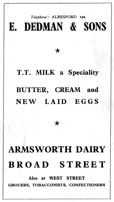 E. DEDMAN - Dairy